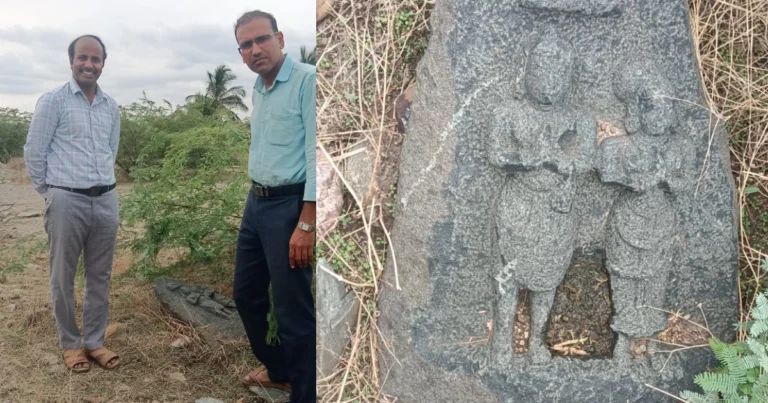 ಹಿರಿಯೂರು | ಅಪರೂಪದ ನೊಳಂಬ-ಪಲ್ಲವ ರಾಜ ದಂಪತಿಗಳ ಶಿಲ್ಪ ಪತ್ತೆ