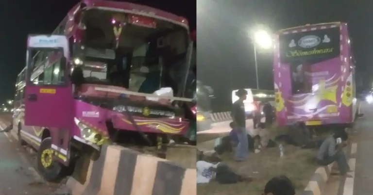 ಚಿತ್ರದುರ್ಗ: ಕೋನಾಪುರ ಬಳಿ ರಸ್ತೆ ವಿಭಜಕಕ್ಕೆ ಡಿಕ್ಕಿ ಹೊಡೆದ ಖಾಸಗಿ ಬಸ್; ಚಾಲಕ ಸೇರಿ ಇಬ್ಬರ ಸಾವು, 20ಕ್ಕೂ ಹೆಚ್ಚು ಮಂದಿಗೆ ಗಾಯ