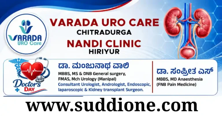 ಚಿತ್ರದುರ್ಗ ಮತ್ತು ಹಿರಿಯೂರಿನಲ್ಲಿ ಮೂತ್ರಪಿಂಡ ಹಾಗೂ ಲೈಂಗಿಕ ಸಮಸ್ಯೆಗಳಿಗೆ ಅತ್ಯಾಧುನಿಕ ಚಿಕಿತ್ಸೆ: ಖ್ಯಾತ ತಜ್ಞ ವೈದ್ಯ ಡಾ. ಮಂಜುನಾಥ ವಾಲಿ ಲಭ್ಯ