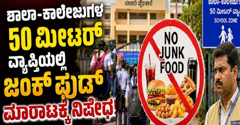 ರಾಜ್ಯದ ಶಾಲಾ-ಕಾಲೇಜುಗಳ 50 ಮೀಟರ್ ವ್ಯಾಪ್ತಿಯಲ್ಲಿ ಜಂಕ್ ಫುಡ್ ಮಾರಾಟಕ್ಕೆ ನಿಷೇಧ: ಆಹಾರ ಸುರಕ್ಷತಾ ಇಲಾಖೆ ಕಟ್ಟುನಿಟ್ಟಿನ ಆದೇಶ