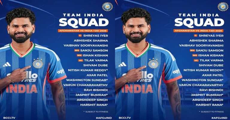 BREAKING NEWS : ಅಫ್ಘಾನಿಸ್ತಾನ ವಿರುದ್ಧದ ಟಿ20 ಸರಣಿಗೆ ಟೀಂ ಇಂಡಿಯಾ ಪ್ರಕಟ: ಬುಮ್ರಾ, ನಿತೀಶ್ ರೆಡ್ಡಿ ಇನ್!
